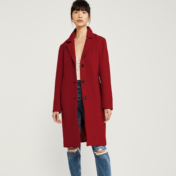 Abercrombie & Fitch Wool-Blend Dad Coat - Picture 1 of 8